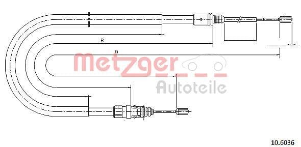 Cablu, frana de parcare METZGER 10.6036
