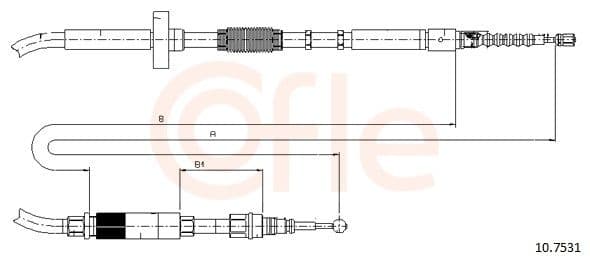 Cablu, frana de parcare COFLE 10.7531