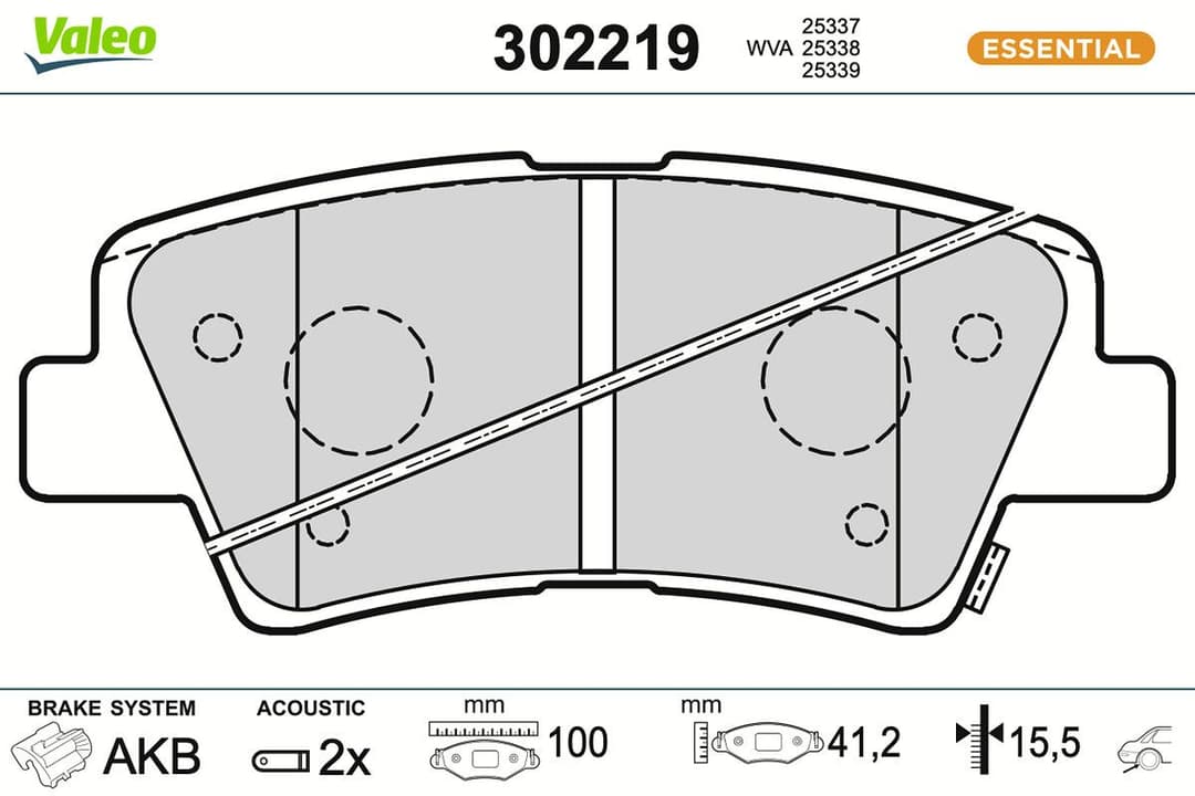 set placute frana,frana disc VALEO ESSENTIAL 302219