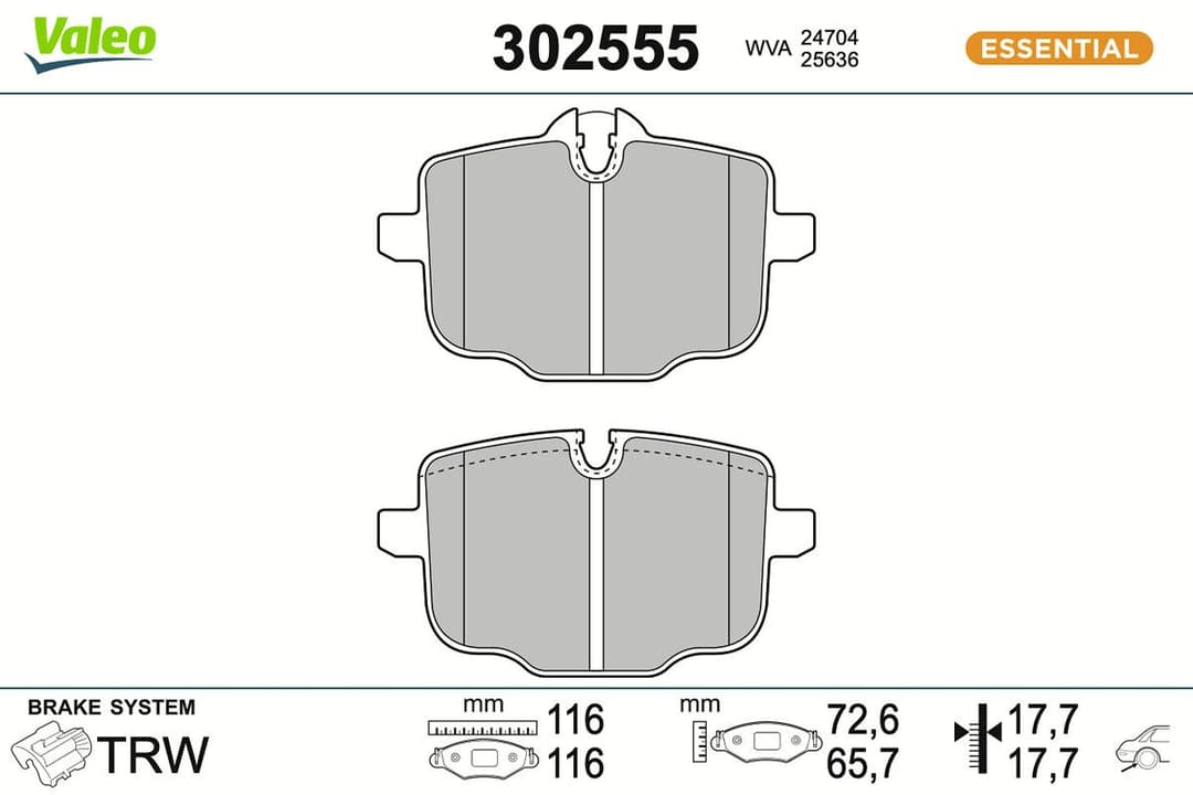set placute frana,frana disc VALEO 302555