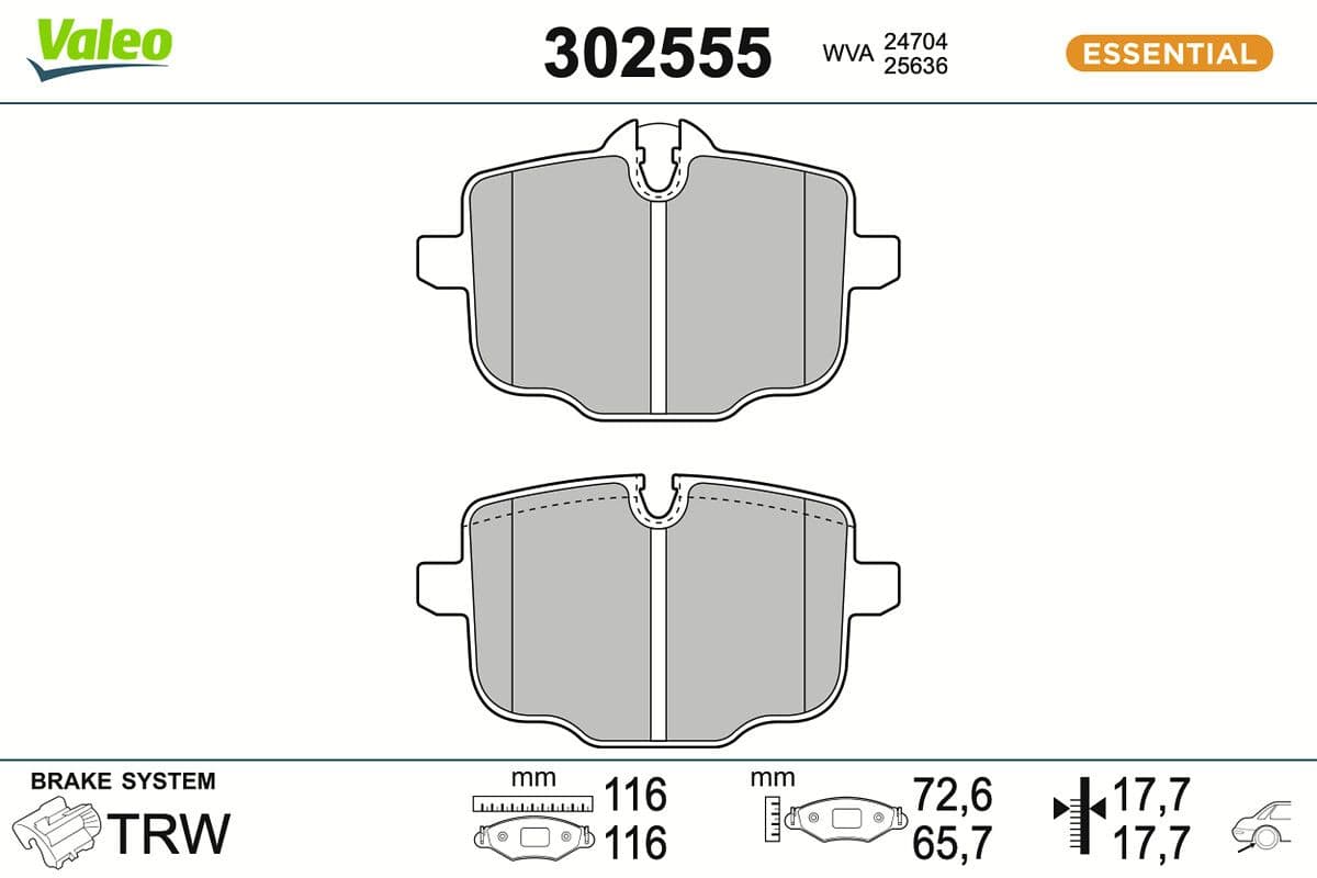 set placute frana,frana disc VALEO 302555