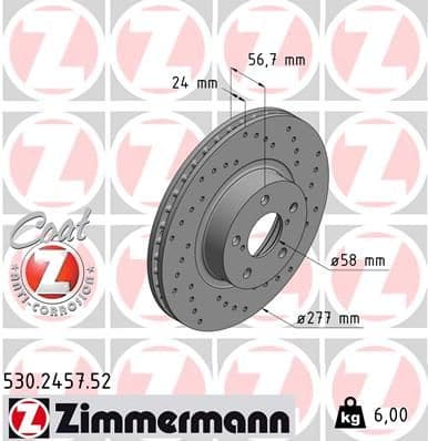 Disc frana ZIMMERMANN SPORT Z 530.2457.52