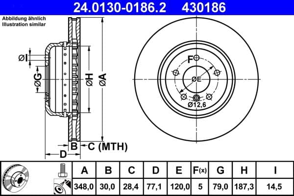 Disc frana ATE 24.0130-0186.2
