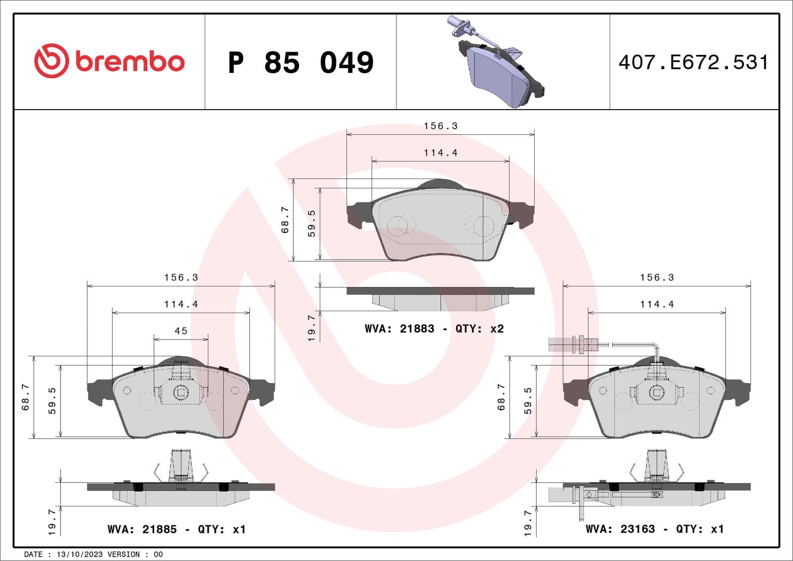 set placute frana,frana disc BREMBO PRIME LINE P 85 049