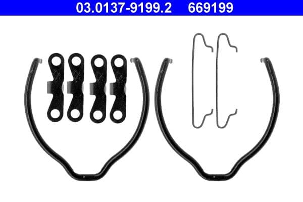set accesorii, saboti frana parcare ATE 03.0137-9199.2