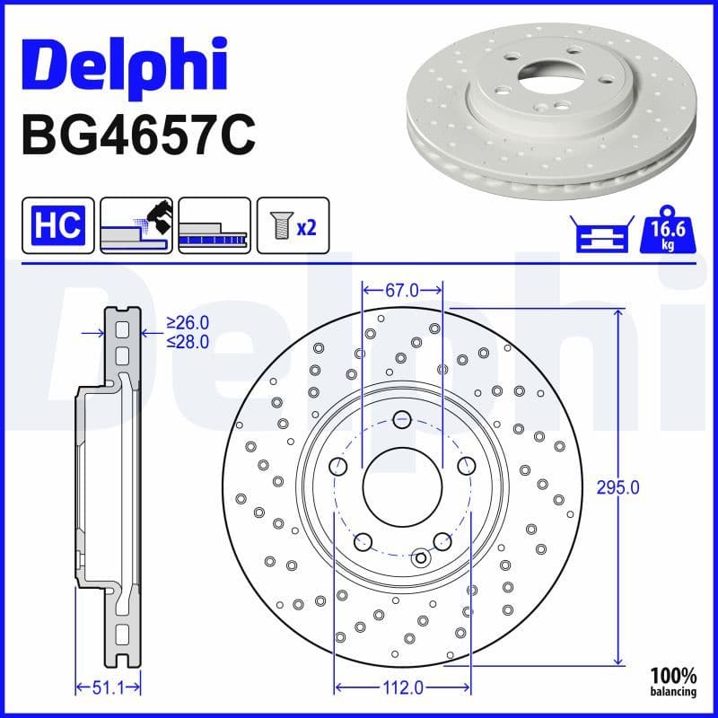 Disc frana DELPHI BG4657C
