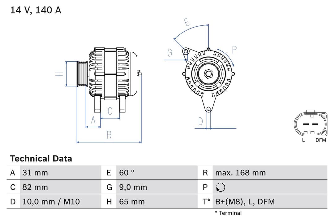 Generator / Alternator BOSCH 0 986 044 470