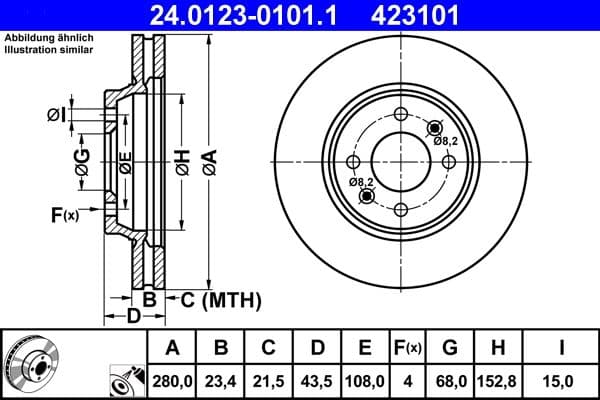 Disc frana ATE 24.0123-0101.1