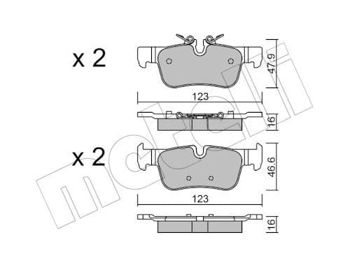 set placute frana,frana disc METELLI 22-1038-0