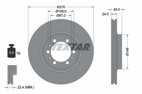 Disc frana TEXTAR 92079800