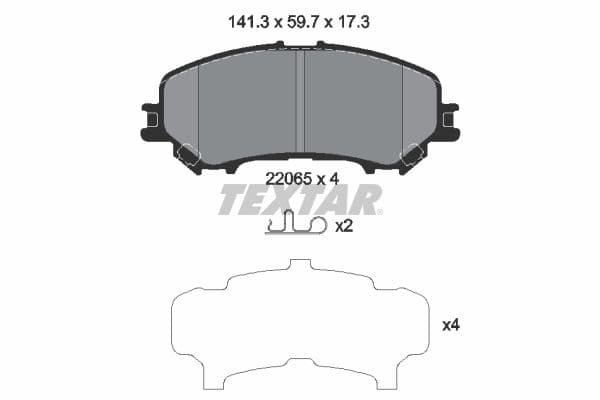 set placute frana,frana disc TEXTAR 2206503