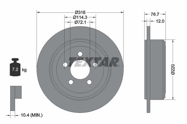 Disc frana TEXTAR PRO 92202703