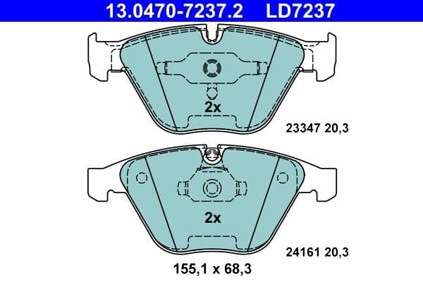 set placute frana,frana disc ATE Ceramic 13.0470-7237.2