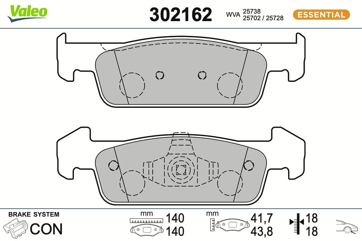 set placute frana,frana disc VALEO 302162