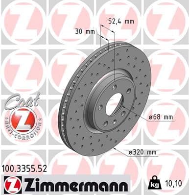 Disc frana ZIMMERMANN 100.3355.52