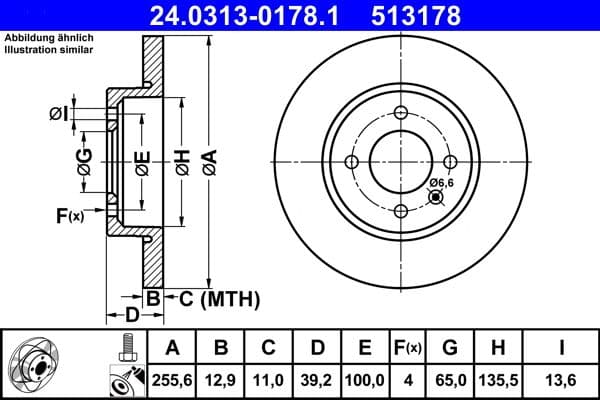 Disc frana ATE 24.0313-0178.1