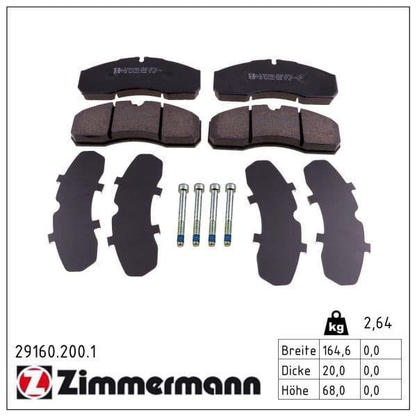set placute frana,frana disc ZIMMERMANN 29160.200.1