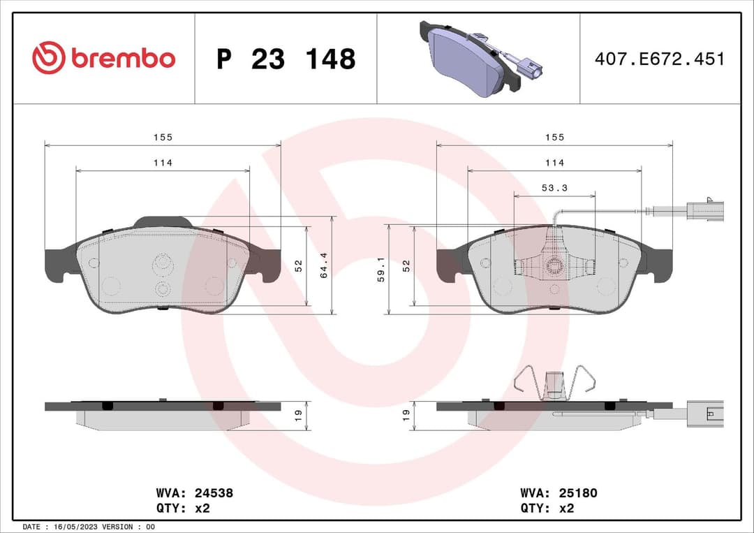 set placute frana,frana disc BREMBO PRIME LINE P 23 148