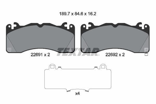set placute frana,frana disc TEXTAR 2269101