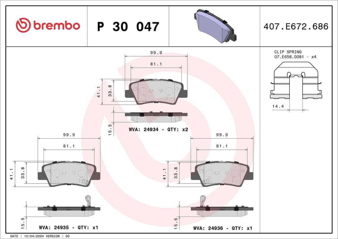 set placute frana,frana disc BREMBO PRIME LINE P 30 047