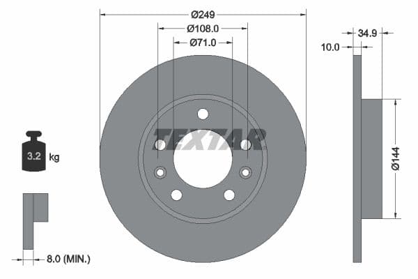 Disc frana TEXTAR PRO 92269103