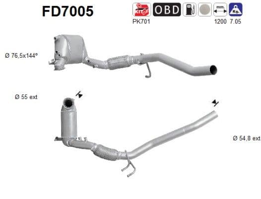 Filtru funingine/particule, sist.de esapament AS FD7005