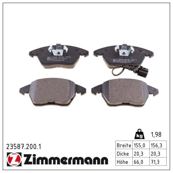 set placute frana,frana disc ZIMMERMANN 23587.200.1