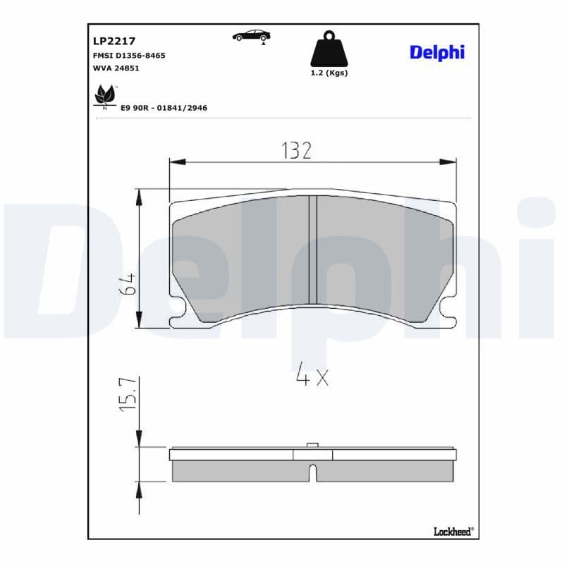 set placute frana,frana disc DELPHI LP2217