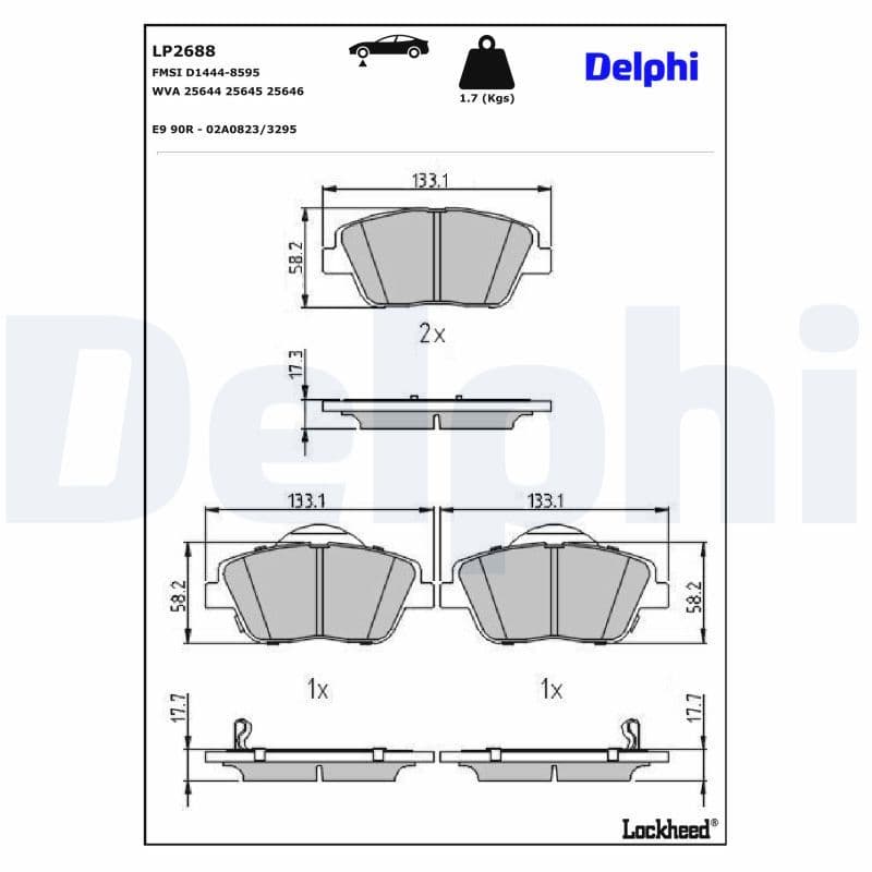 set placute frana,frana disc DELPHI LP2688