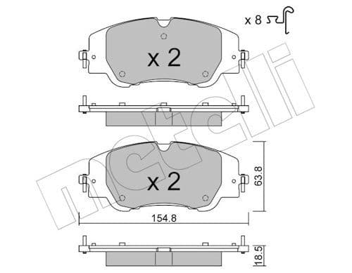 set placute frana,frana disc METELLI 22-1350-0