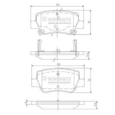 set placute frana,frana disc NIPPARTS N3612042