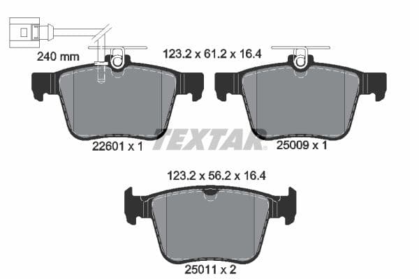set placute frana,frana disc TEXTAR Q+ 2260101