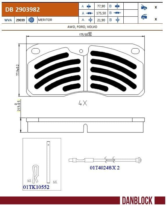 set placute frana,frana disc DANBLOCK DB 2903982