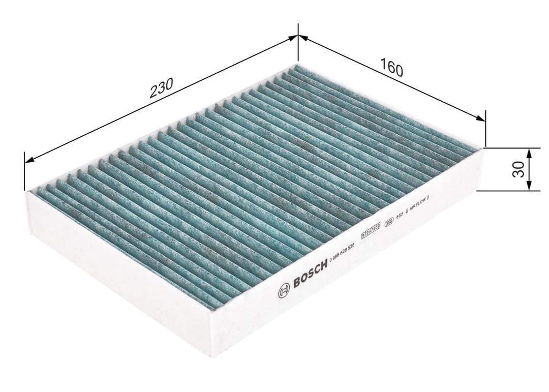 Filtru, aer habitaclu BOSCH 0 986 628 526