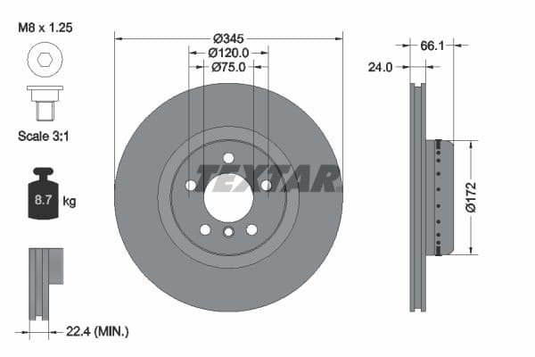 Disc frana TEXTAR PRO+ 92265125