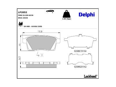 set placute frana,frana disc DELPHI LP2052