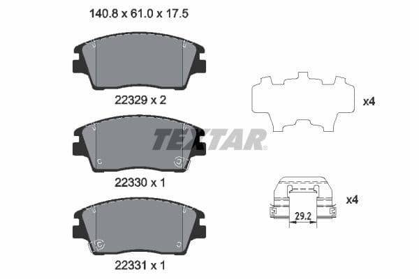 set placute frana,frana disc TEXTAR 2232901
