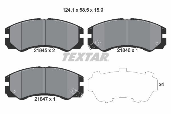 set placute frana,frana disc TEXTAR 2184501