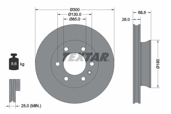 Disc frana TEXTAR PRO 92301203
