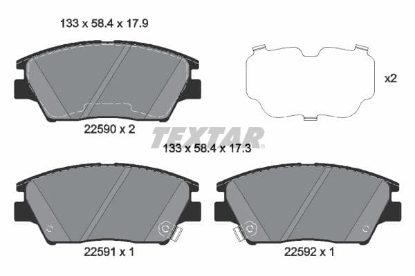 set placute frana,frana disc TEXTAR Q+ 2259001