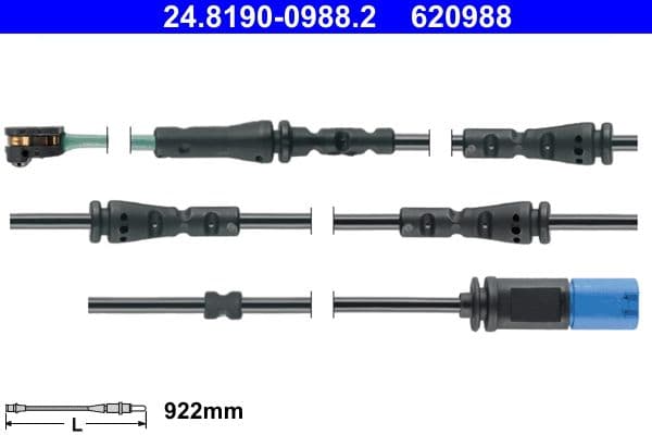 senzor de avertizare,uzura placute de frana ATE 24.8190-0988.2