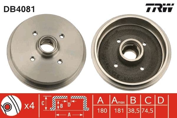 Tambur frana TRW DB4081