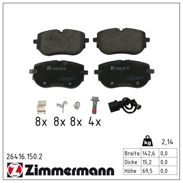 set placute frana,frana disc ZIMMERMANN 26416.150.2