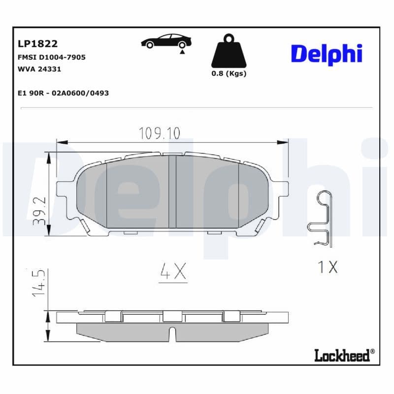 set placute frana,frana disc DELPHI LP1822