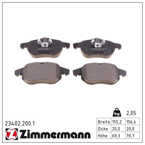 set placute frana,frana disc ZIMMERMANN 23402.200.1