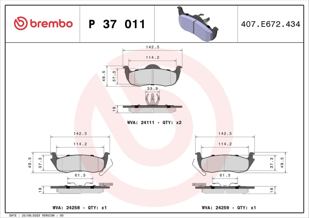 set placute frana,frana disc BREMBO PRIME LINE P 37 011
