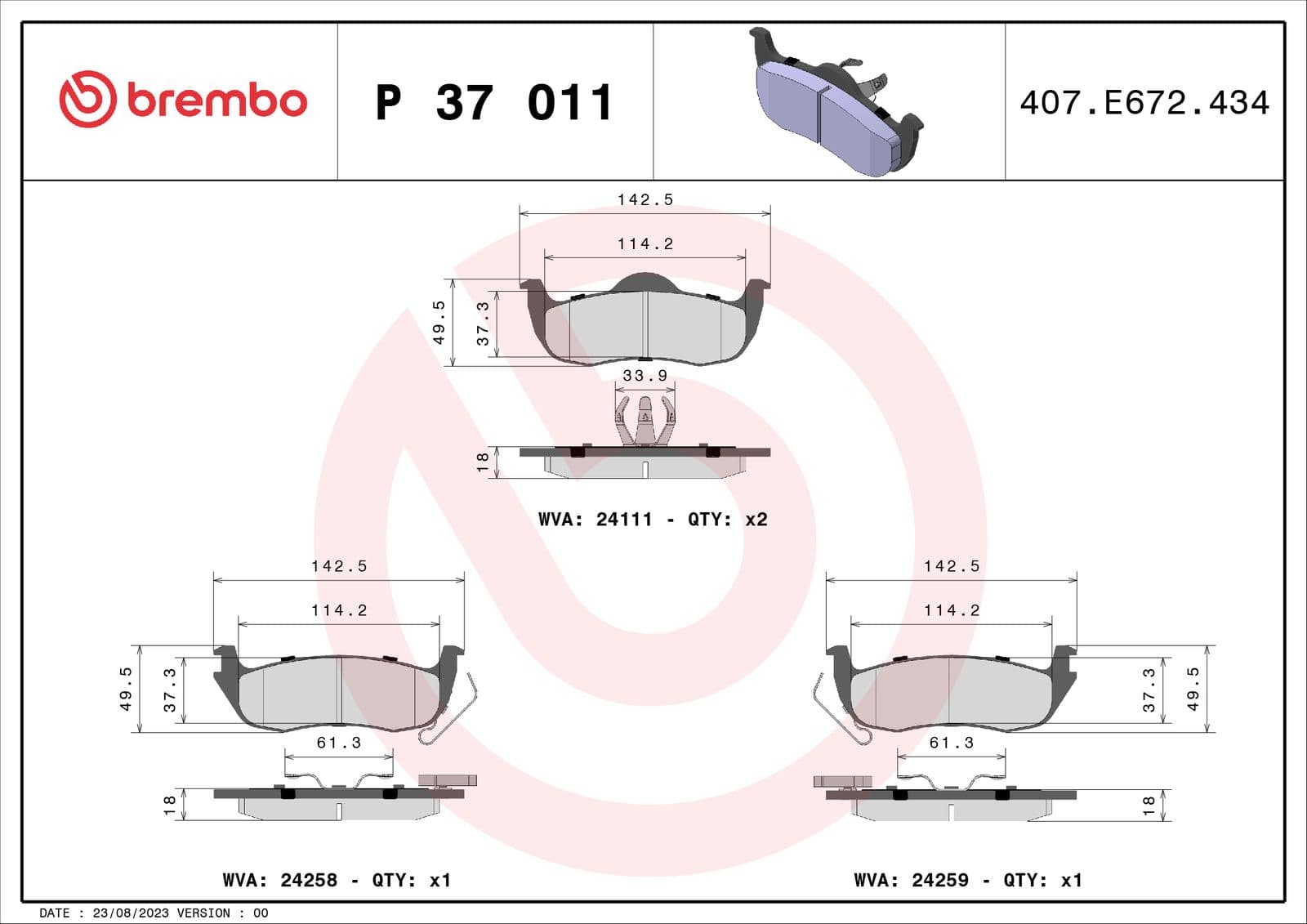 set placute frana,frana disc BREMBO PRIME LINE P 37 011