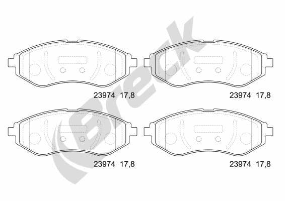 set placute frana,frana disc BRECK 23974 00 702 00
