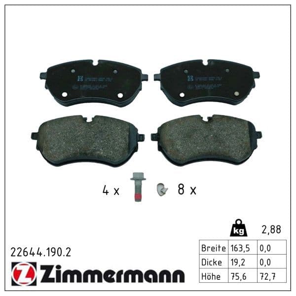 set placute frana,frana disc ZIMMERMANN 22644.190.2