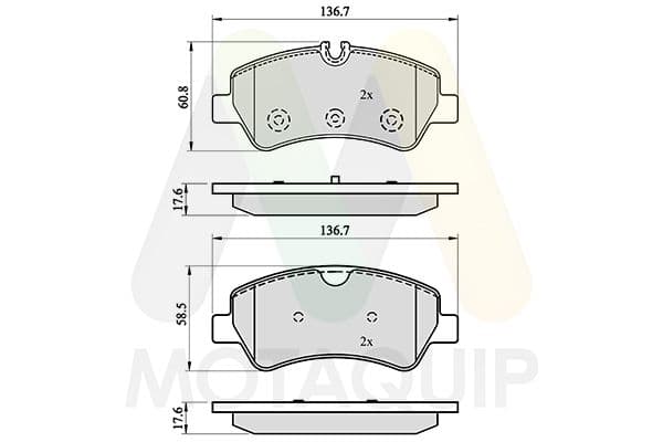 set placute frana,frana disc MOTAQUIP LVXL1745